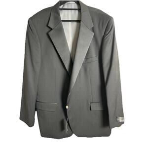 Petrocelli PR48 Black 100% Wool Mens Blazer Suit Jacket Sport Coat NWT